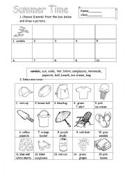 English Worksheet: Summer vocabulary