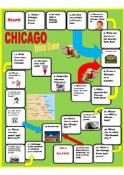 English Worksheet: Chicago Trivia Board Game