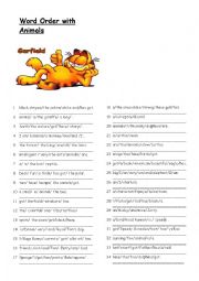 English Worksheet: Word Order with animals ( to be and have got )