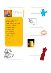 English Worksheet: A HIPPO SANDWICH Part 1