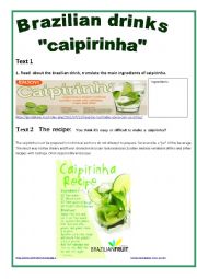 English Worksheet: Caipirinha recipe - part 2