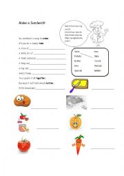 English Worksheet: A HIPPO SANDWICH Part 2