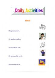 English Worksheet: daily routine