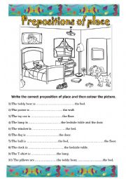 English Worksheet: Prepositions of place