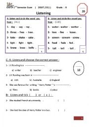 English Worksheet: final exam - intermediate 