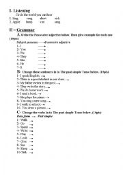 English Worksheet: test for super kid