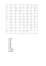 English Worksheet: Crossword