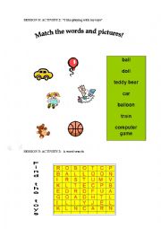 English Worksheet: My toys