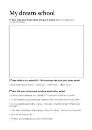 English Worksheet: My dream school 