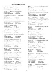 English Worksheet: Test on conditionals