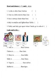 English Worksheet: comparative and superlative