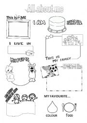 English Worksheet: All about me - early years