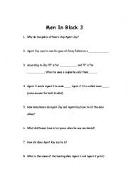 English Worksheet: Men in Black 3 (Part 2 of 2)