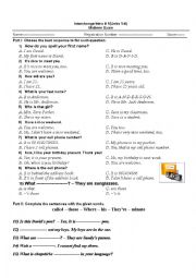 English Worksheet: Interchange intro exam