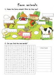 English Worksheet: Farm animals