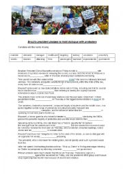 English Worksheet: Protests in Brazil