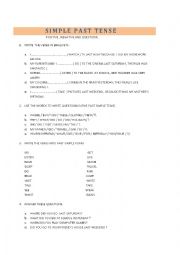 English Worksheet: simple past tense