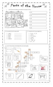 English Worksheet: Places and furniture at home