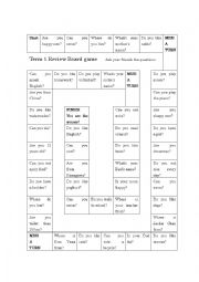 English Worksheet: Review boardgame