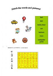 English Worksheet: My toys