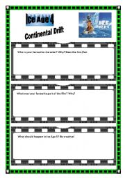 English Worksheet: Ice age 4: Continental drift worksheet