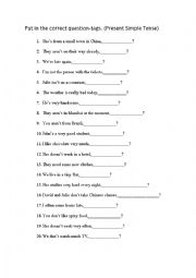 English Worksheet: Question Tag ( present simple )