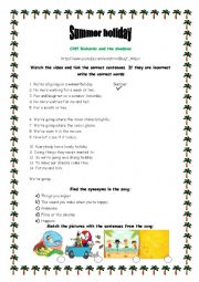 English Worksheet: Summer holiday by Cliff Richard and The Shadows- Song worksheet