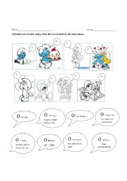 English Worksheet: Im feeling SMURF!