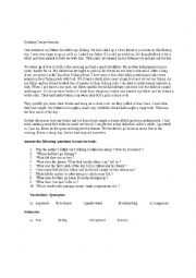 English Worksheet: Reading