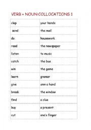 Verb + Noun Collocations 1