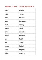 Verb + Noun Collocations 2