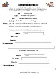 English Worksheet: Sentence Building