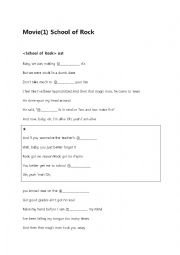 English Worksheet: movie School of rock> ost