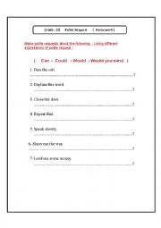 English Worksheet: polite request worksheet 