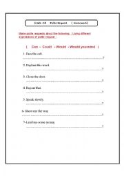 polite request worksheet 