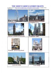 English Worksheet: LONDON SIGHTS Game