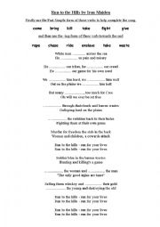 English Worksheet: Iron Maiden Run to the Hills ESL Song