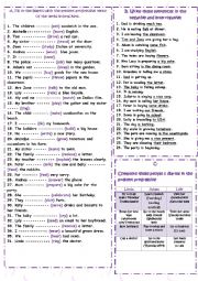 English Worksheet: PRESENT PROGRESSIVE practice (affirmative / Negative / Interrogative) 