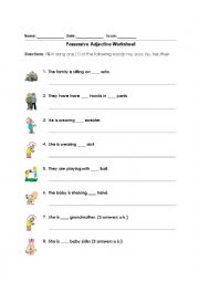 English Worksheet: possessive adjectives