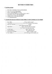 English Worksheet: REVISION EXERCISES