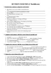 English Worksheet: MIXED EXERCISES