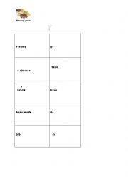 English Worksheet: collocations in english