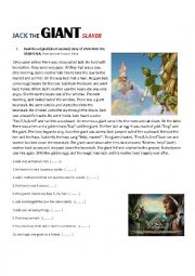 English Worksheet: Jack The GIANT slayer