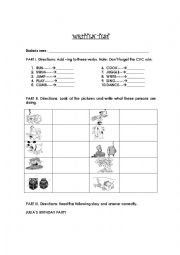 English Worksheet: Present Progressive Exam