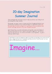 English Worksheet: Imagination Journal 