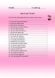 English Worksheet: Verb to be 