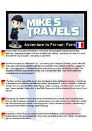 English Worksheet: Travel Story - France