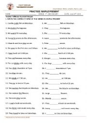 English Worksheet: simple present