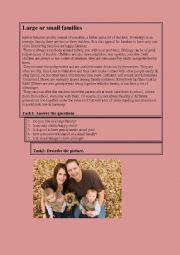 English Worksheet: families