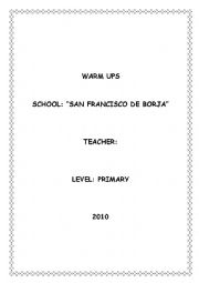 English Worksheet: warm ups